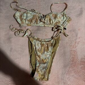 Floral Tie-Detail Two-Piece Bikini